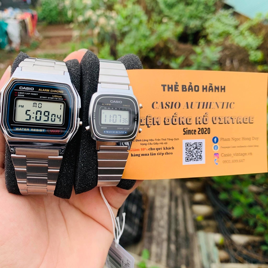 Đồng hồ unisex nam nữ CASIO A158 SILVER - HÀNG CHÍNH HÃNG - FULLBOX