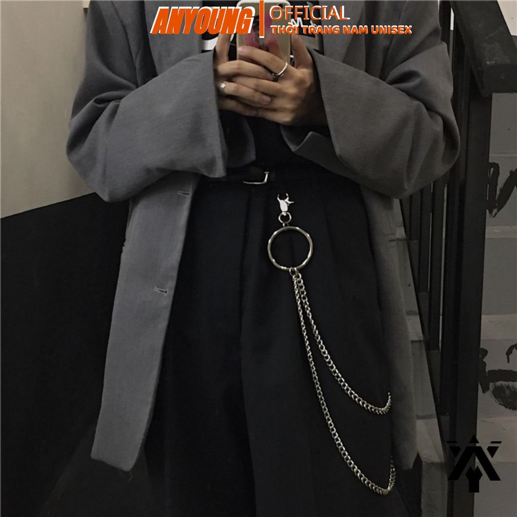 Dây Xích Anyoung Dây Xích Trang Trí Quần  Bằng Hợp Kim Không Gỉ Phong Cách Hiphop 2022-street Style Không Thể Thiếu Dx01