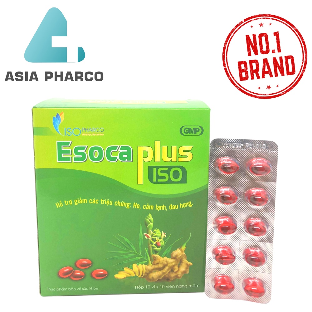 Esoca plus Isopharco – Hỗ trợ giảm ho do viêm họng cảm lạnh giảm đau rát họng (100 viên)