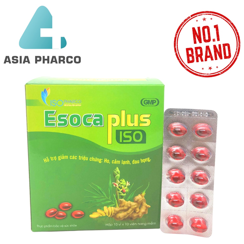 Esoca plus Isopharco – Hỗ trợ giảm ho do viêm họng cảm lạnh giảm đau rát họng
