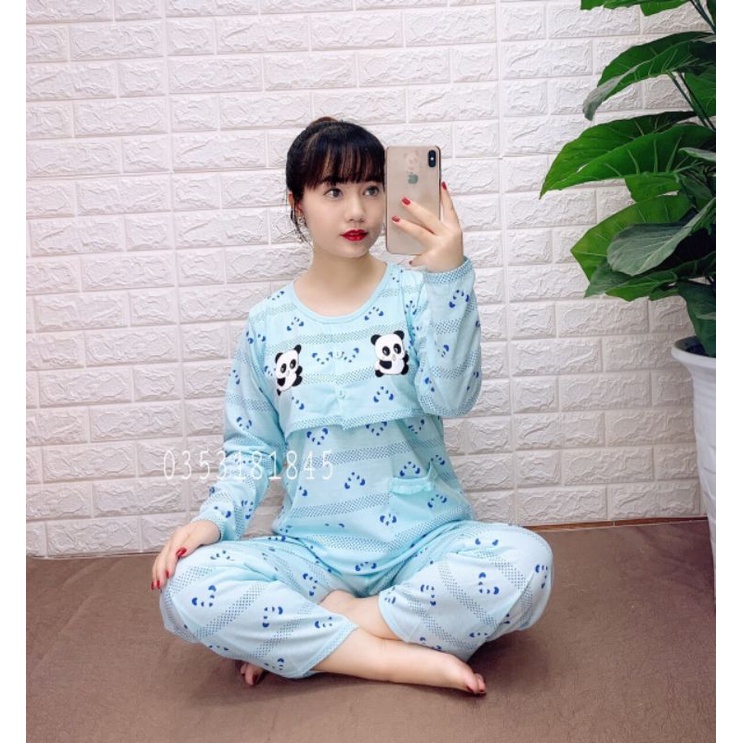 ( Nhiều Màu ) Bộ Quần Áo Bầu Và Sau Sinh Mở Nắp Ngực Cho Bé Bú 45-65Kg