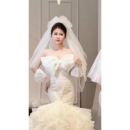 Nơ cài váy cưới đầm tiệc siêu xinh