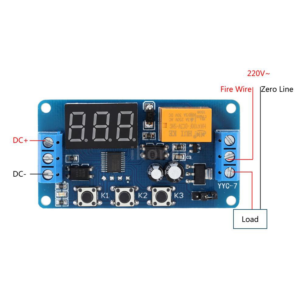 Mạch hẹn giờ bật tắt đếm ngược thời gian hiển thị đèn LED 3V/3.7V/4.5V/5V/6V