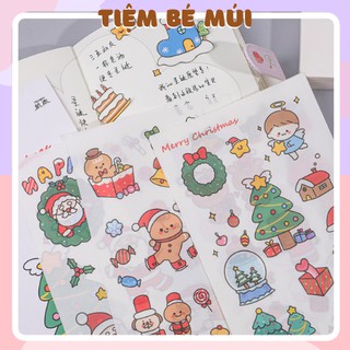 Set 6 tờ sticker nhãn dán chủ đề giáng sinh siêu dễ thương tiện lợi