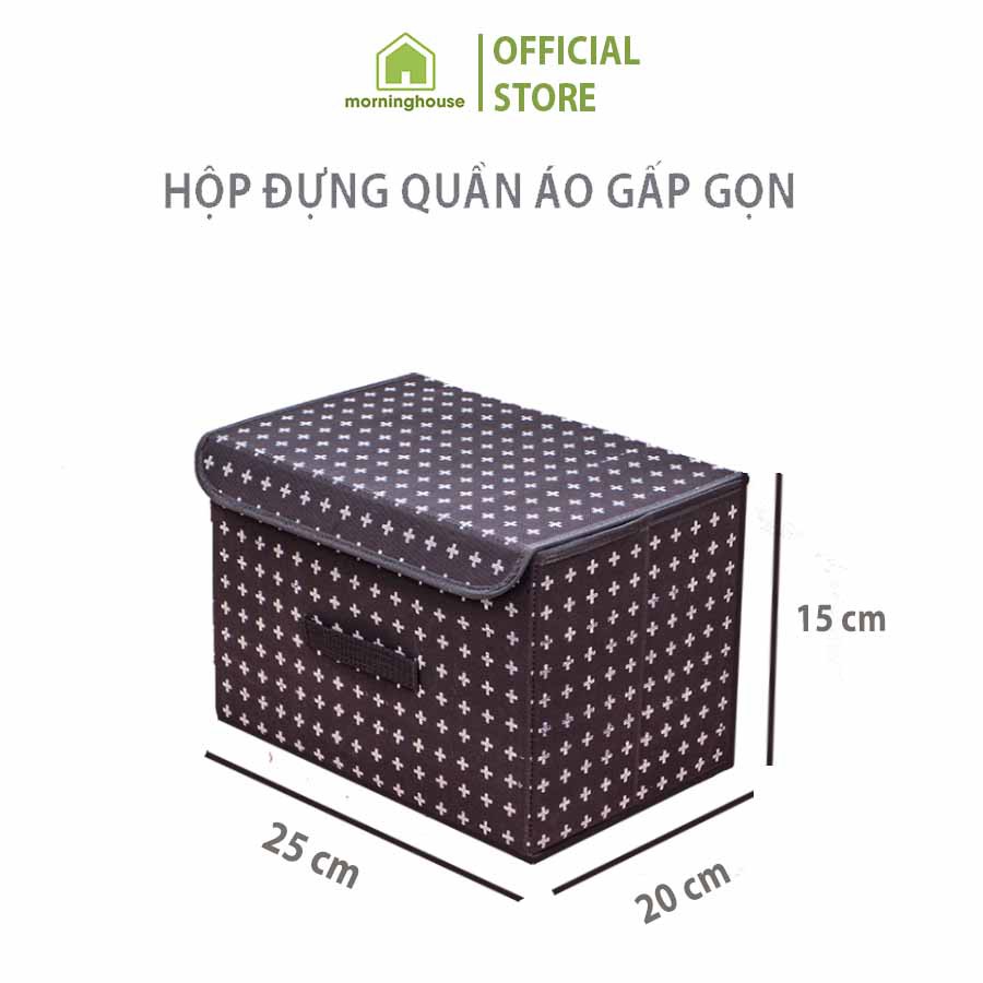 Hộp đựng quần áo gấp gọn Morning House có nắp - SIZE NHỎ - Màu kem