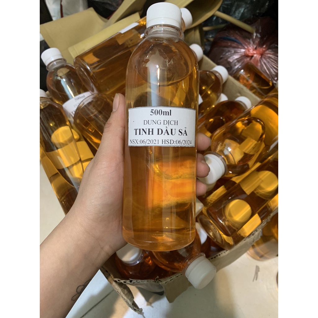 Tinh dầu sả nguyên chất chai 500ml, chiết xuất tự nhiên đuổi muỗi, diện côn trùng, phòng cảm cúm, khử mùi.