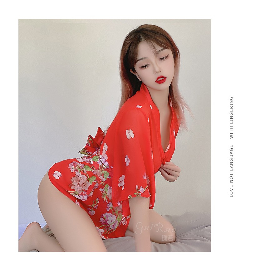 Áo ngủ kimono sexy , cosplay cô gái nhật bản kimono gợi cảm, áo choàng ngủ, áo choàng đi biển mỏng đẹp TK1225