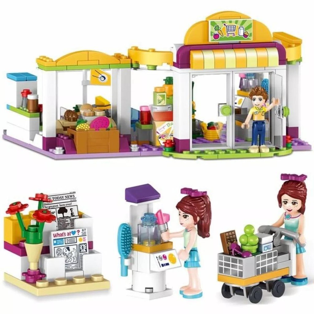 Lắp Ráp xếp hình Lego 01001 Friends Bela 10494: Siêu Thị Mini Heatlake