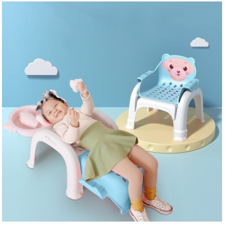GHẾ ĂN DẶM KIÊM GHẾ GỘI ĐẦU ĐA NĂNG 3 IN 1 HÌNH GẤU CHO BÉ
