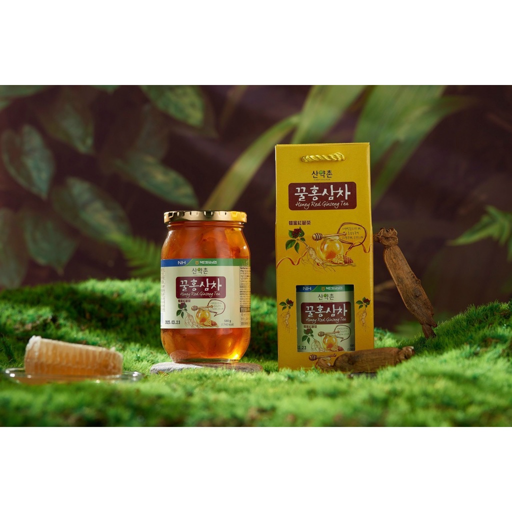 [CÓ TÚI XÁCH] Nhân sâm lát ngâm mật ong Nonghuyp Hàn Quốc 580g cao cấp làm quà tặng