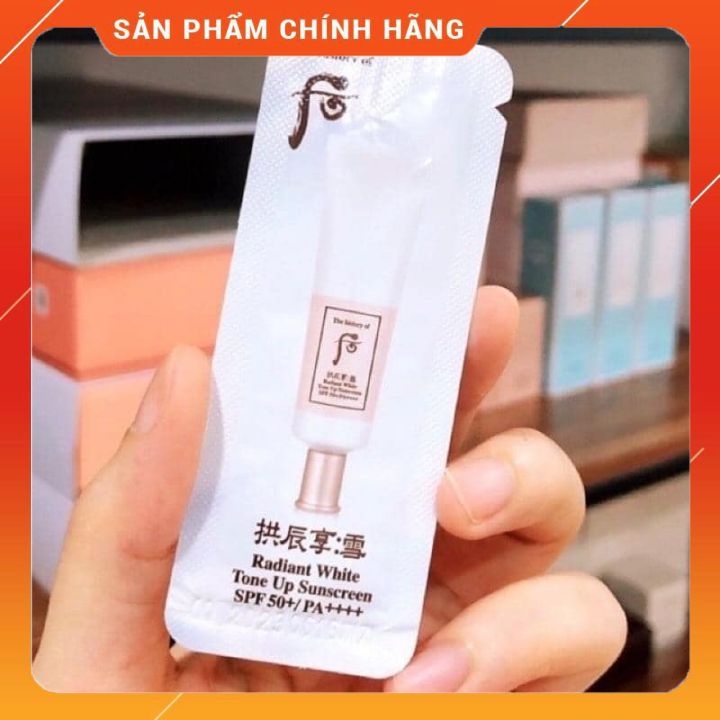 Combo 10 gói kem chống nắng dưỡng trắng whoo Radiant White Tone Up Sunscreen