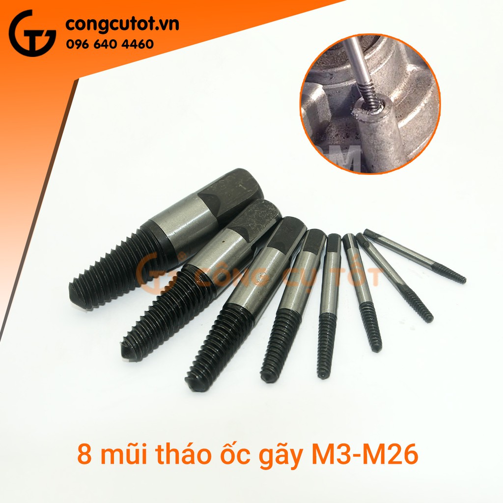 Bộ 8 mũi tháo ốc gãy