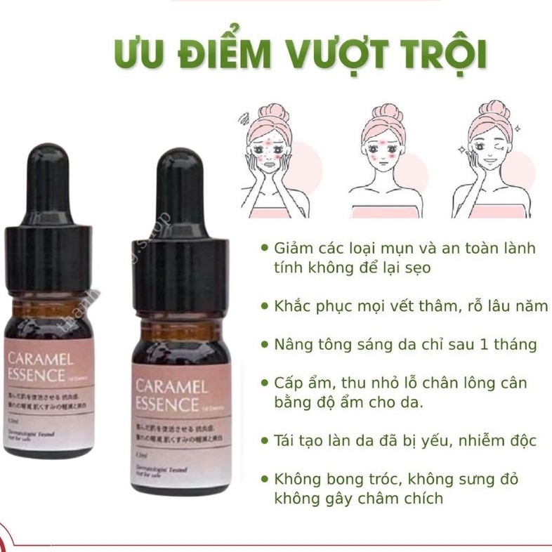 Serum giảm mụn Caramel Essence,serum giảm mụn mờ thâm,trắng da mặt,se khít lỗ chân lông