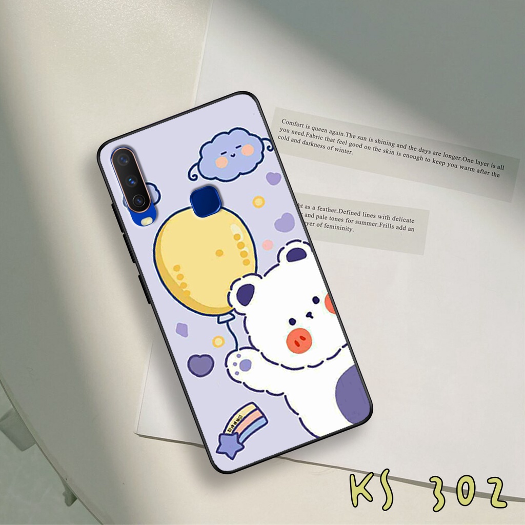Ốp lưng Vivo Y12 - Y15 - Y17 - U10 - Ốp in hình gấu &amp; thỏ đang yêu - lưng nhám viền TPU cao cấp