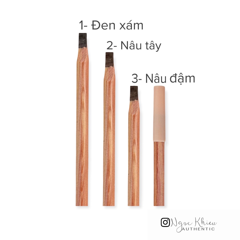 Chì kẻ mày lõi cứng gảy sợi lông mày chống thấm nước dùng trong phun xăm make up chuyên nghiệp