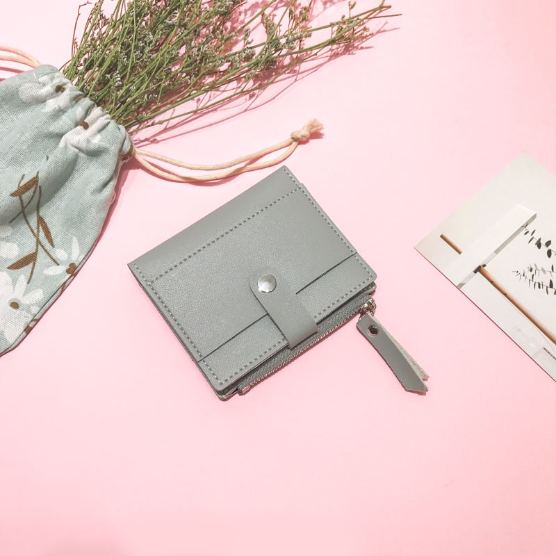 Ví Ngắn Mỏng Đựng Tiền Xu Có Khóa Kéo Dành Cho Nữ