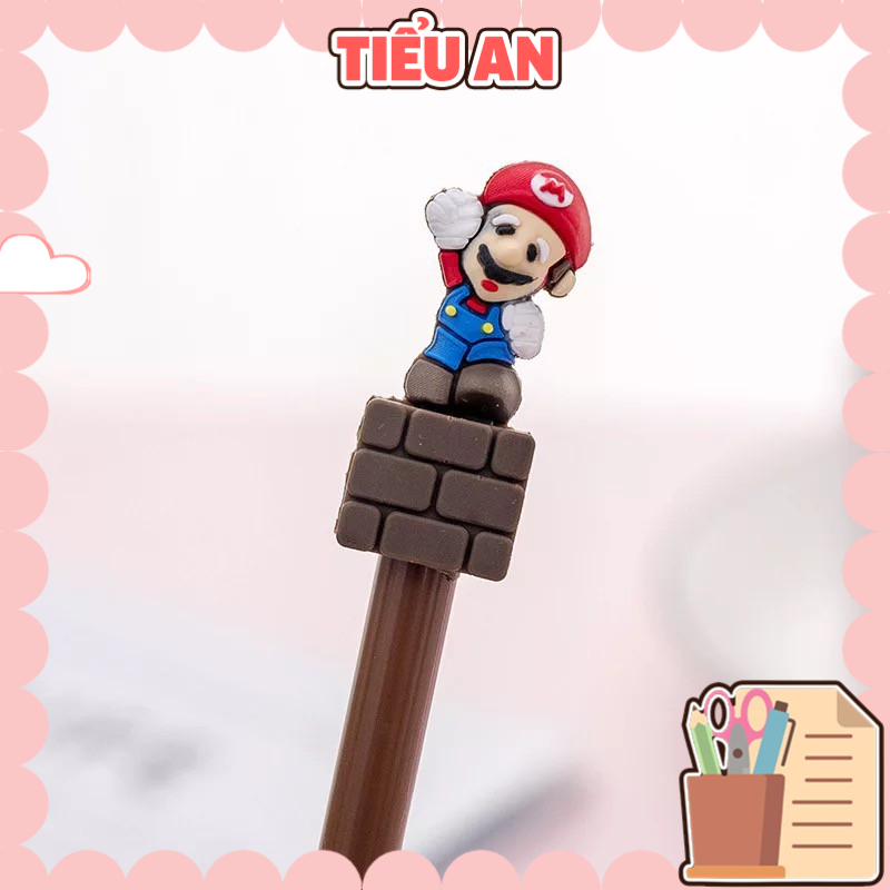 Bút / Viết hình Mario (Mực Xanh - Đỏ - Đen)