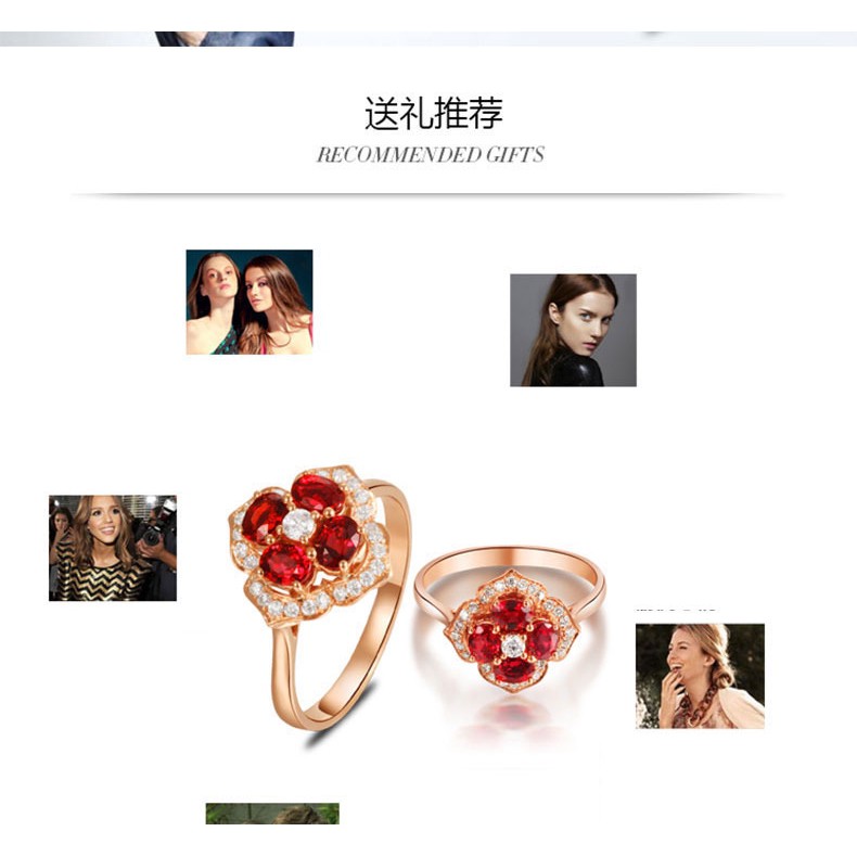 Nhẫn Mạ Bạc Hình Hoa Đính Đá Phong Cách Hàn Quốc