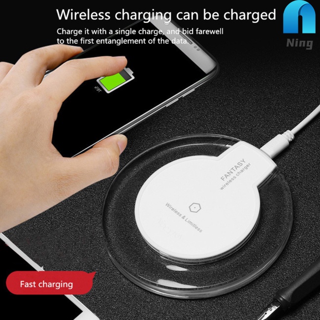 Đế Sạc Không Dây Siêu Mỏng Hình Tròn Cho Samsung Galaxy S9 Note Edge iPhone Xiaomi Huawei