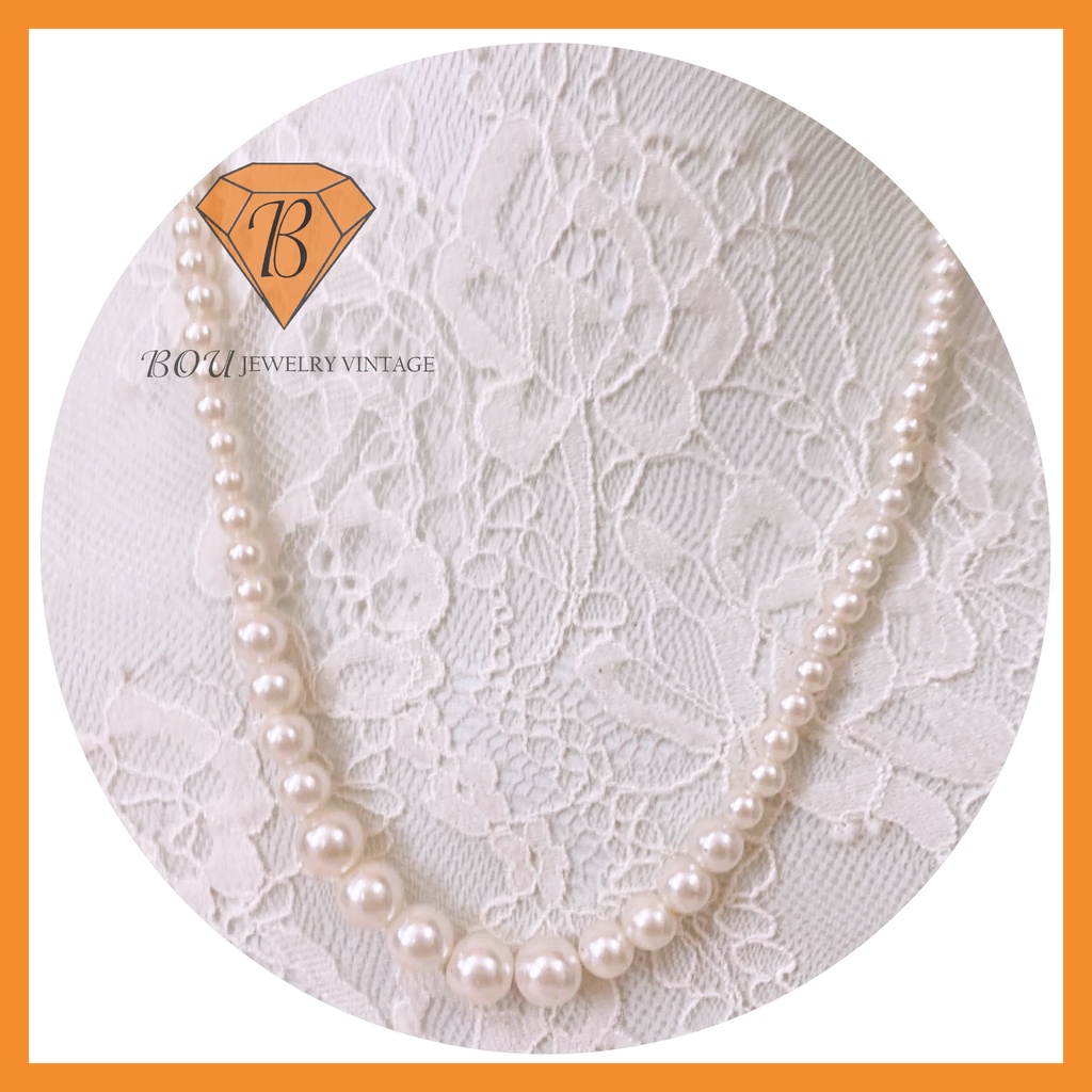 VÒNG CỔ TRAI NHỰA SECONDHAND TRANG SỨC SI NHẬT BẢN BOU JEWELRY VINTAGE MÃ VC320