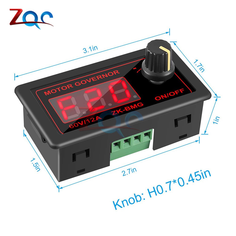 DC 9-60V 12V 24V 48V 12A 500W Signal Generator PWM DC Motor Speed Controller Governor Adjustable LED Digital Display Encoder