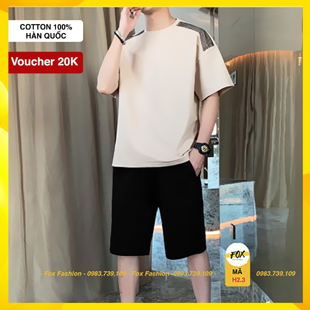 Bộ hè nam chất thun cotton 100% có cổ tròn, tay lỡ | Bộ nam hè big size từ 45-115kg, dáng quần áo thể thao khỏe khoắn