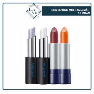 Son Dưỡng Môi Nam BLUEMAN 4 Màu Tuỳ Chọn 3.8g ( không màu, màu cam, màu nude, màu tự nhiên ) - son duong moi nam