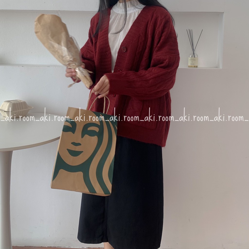 Áo cardigan len thừng hai túi vuông A030 | BigBuy360 - bigbuy360.vn