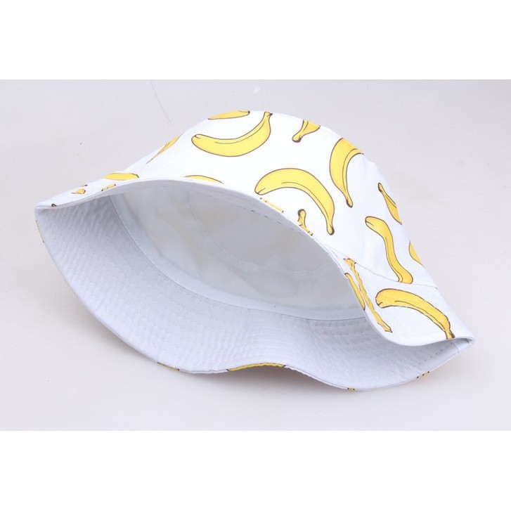 Nón Bucket Họa Tiết Chuối Phong Cách Hip Hop Hàn Quốc Cho Nam Nữ