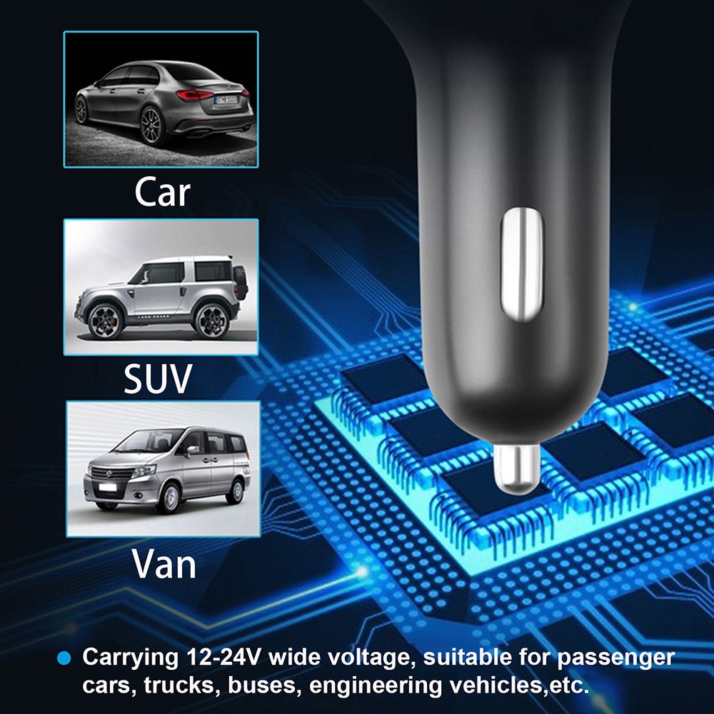 Máy phát MP3 Bluetooth 5.0 không dây rảnh tay 2 cổng usb sạc nhanh Aux hỗ trợ thẻ TF Cd USB Type C