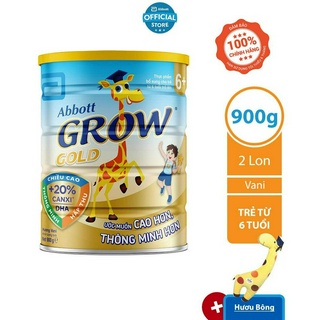 [Mã FMCG80 giảm 10% đơn từ 400K] Bộ 02 Lon Sữa Bột Abbott Grow Gold 6+ 900g/lon