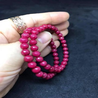 Combo 2 vòng tay đá hồng ruby 6ly mài giác