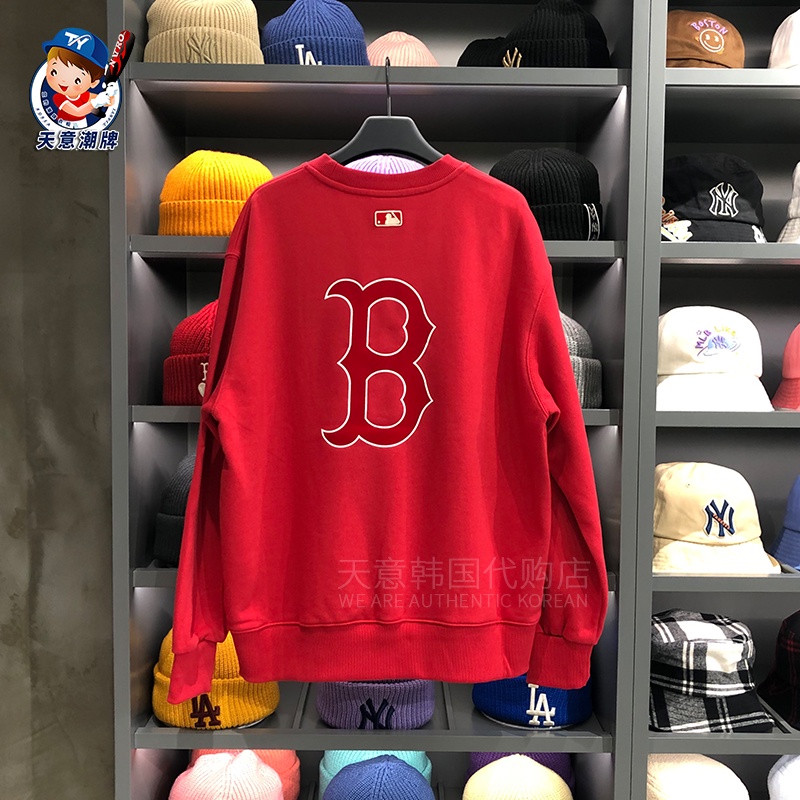 MLB Áo thun tay dài in chữ màu sắc thời trang cho nam/ nữ