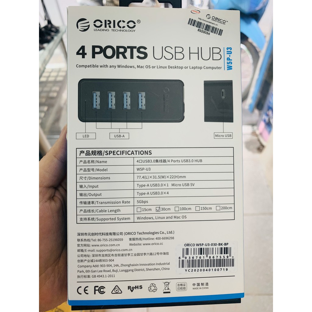 Hub chia USB 4 port 3.0 ORICO