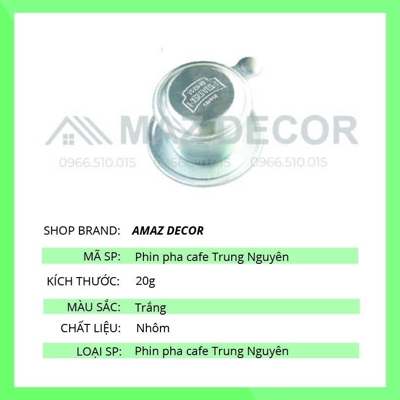 Phin pha caphe cafe nhôm Hải phòng Trung Nguyên 25gram cao cấp giá rẻ đẹp