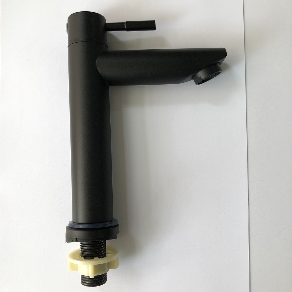 Vòi lavabo lạnh đen cao 20cm