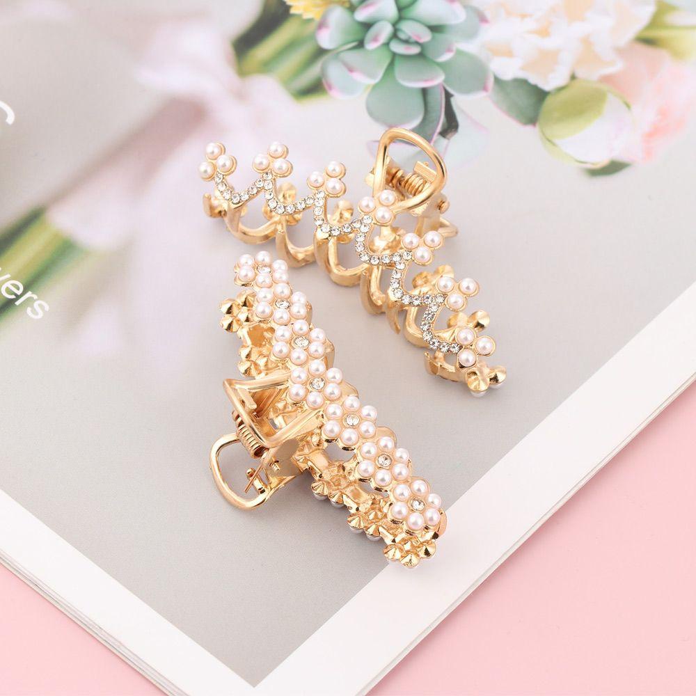 Kẹp Tóc Móng Vuốt Cá Mập Đính Ngọc Trai ROWANS|Trang Sức Hợp Kim|Kẹp Tóc