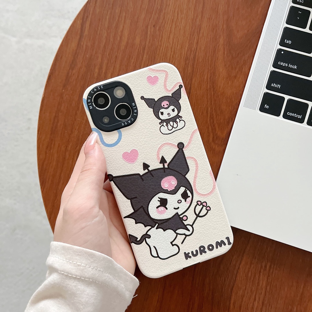 Ốp Điện Thoại Họa Tiết Hoạt Hình Kirby Kuromi Dễ Thương Chống Sốc Cho Iphone
