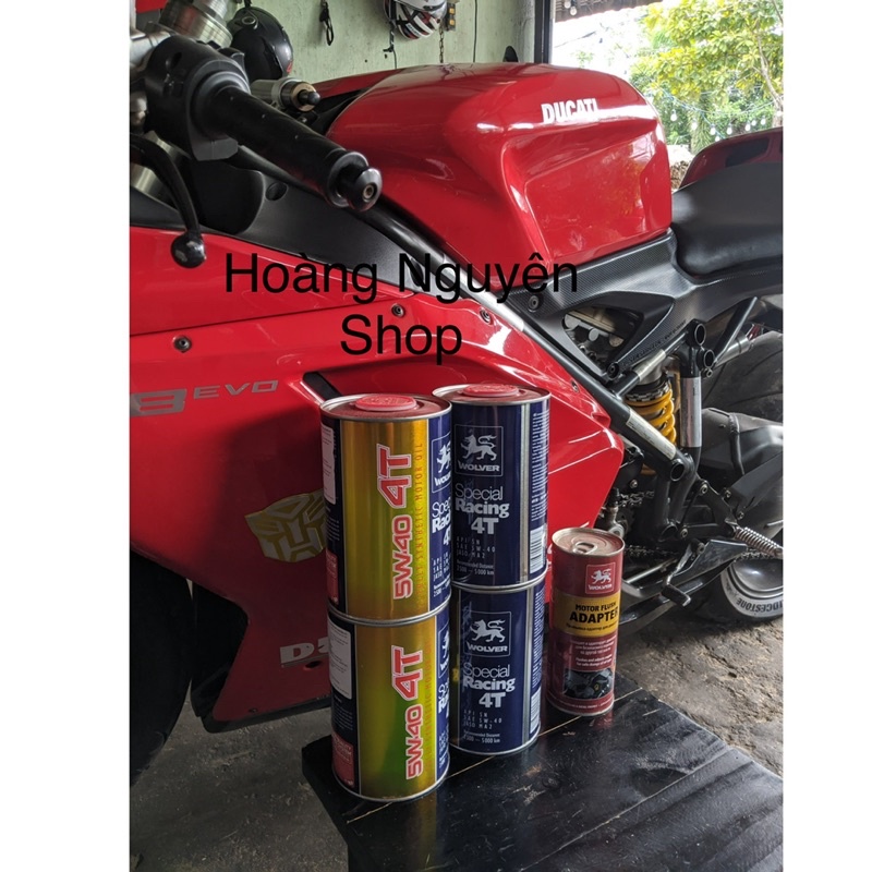 Dầu nhớt cao cấp cho Moto phân khối lớn Wolver Special Racing 5W40 100% tổng hợp 1L - tặng kèm 1 lọ súc động cơ