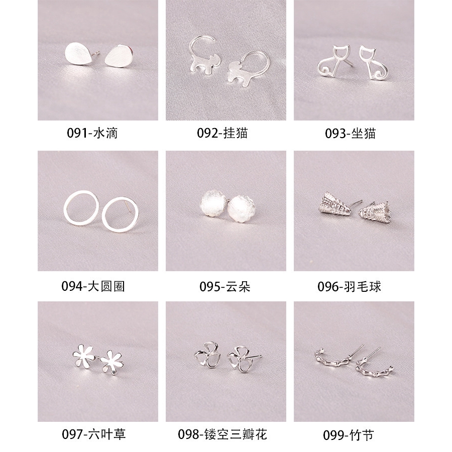 Random earrings Khuyên Tai Bạc 925 Hình Động Vật Dễ Thương Cho Nữ 08-100