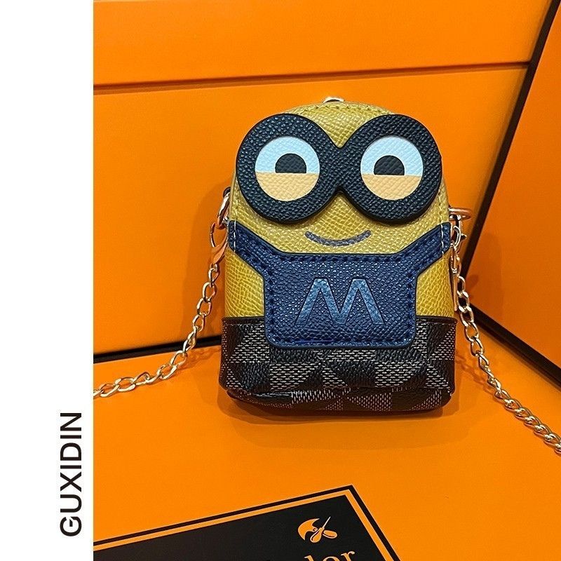 Túi xách cho bé đeo chéo túi minion nhỏ nhắn đáng yêu chất liệu da xịn dây xích đeo chéo jimado