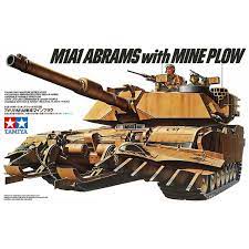 Mô Hình Lắp Ráp Xe Tăng Quân Sự Hoa Kỳ 1/35 SCALE U.S. M1A1 ABRAMS WITH MINE PLOW Tamiya 35158