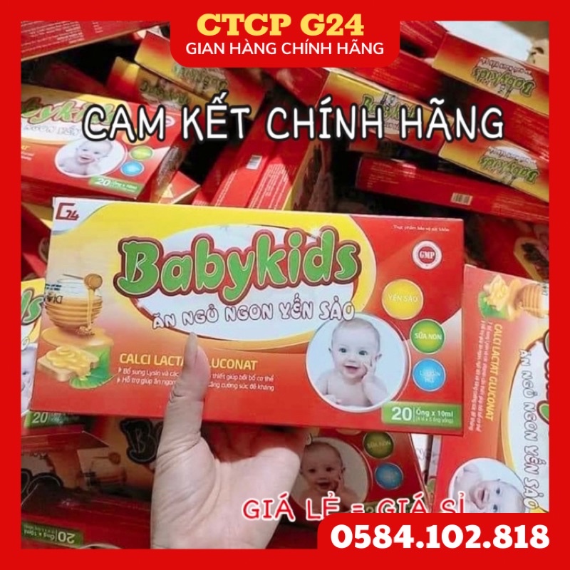 Combo 5 hộp Babykids ăn ngủ ngon yến sào bé khỏe mạnh mau lớn tăng kg đều