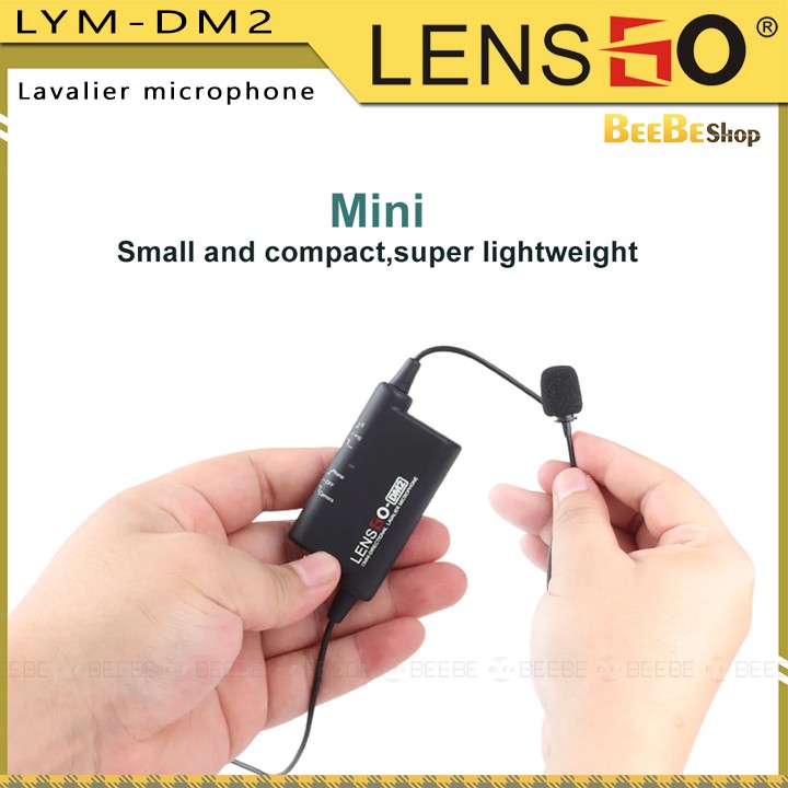 Lensgo LYM-DM2 - Micro Lavalier Cài Áo Áo, Thu Âm Quay Phim, Phỏng Vấn, Làm Vlog (6m)