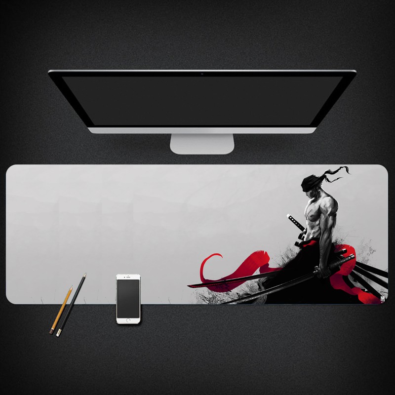 Miếng Lót Chuột (80x30cm) ZORO NGẬM KIẾM -Bàn Di Chuột Siêu Ngầu