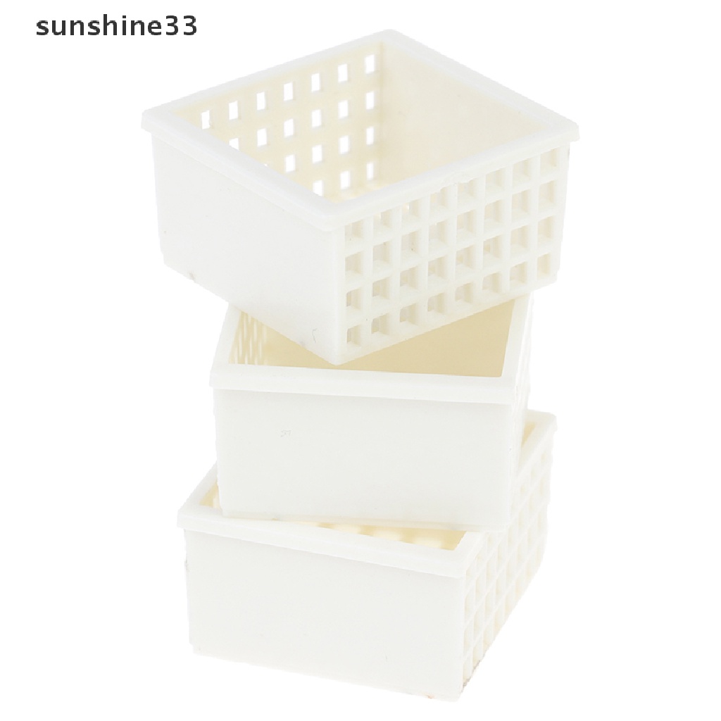 Set 3 giỏ đan thu nhỏ bằng nhựa tỉ lệ 1/12 cho nhà búp bê xinh xắn