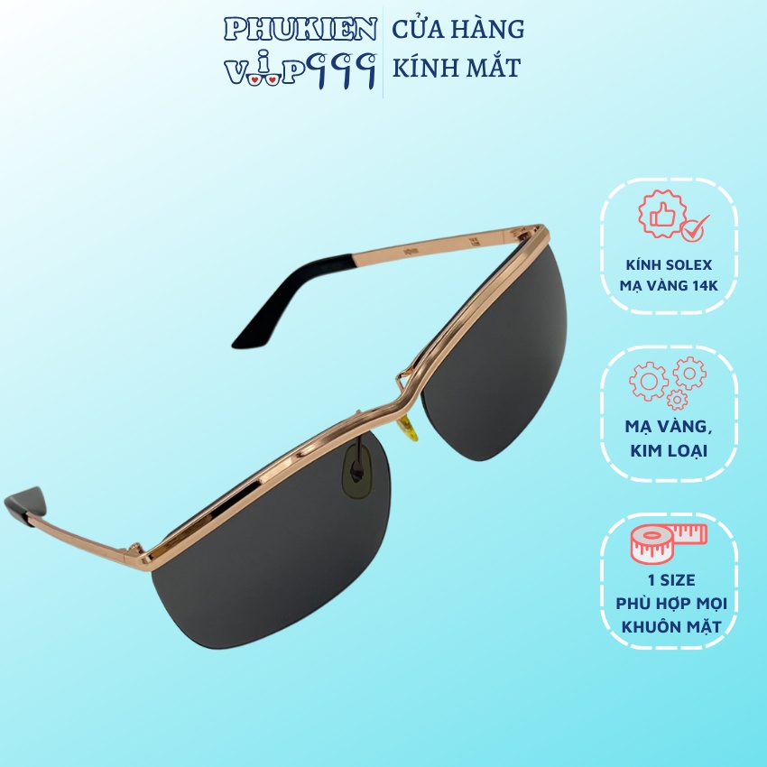 Kính râm sống trâu ⚡ CỰC CHẤT ⚡ Kính thời trang sống trâu mạ vàng 14k sang trọng, lịch lãm, 2 màu Nâu trà/ Đen