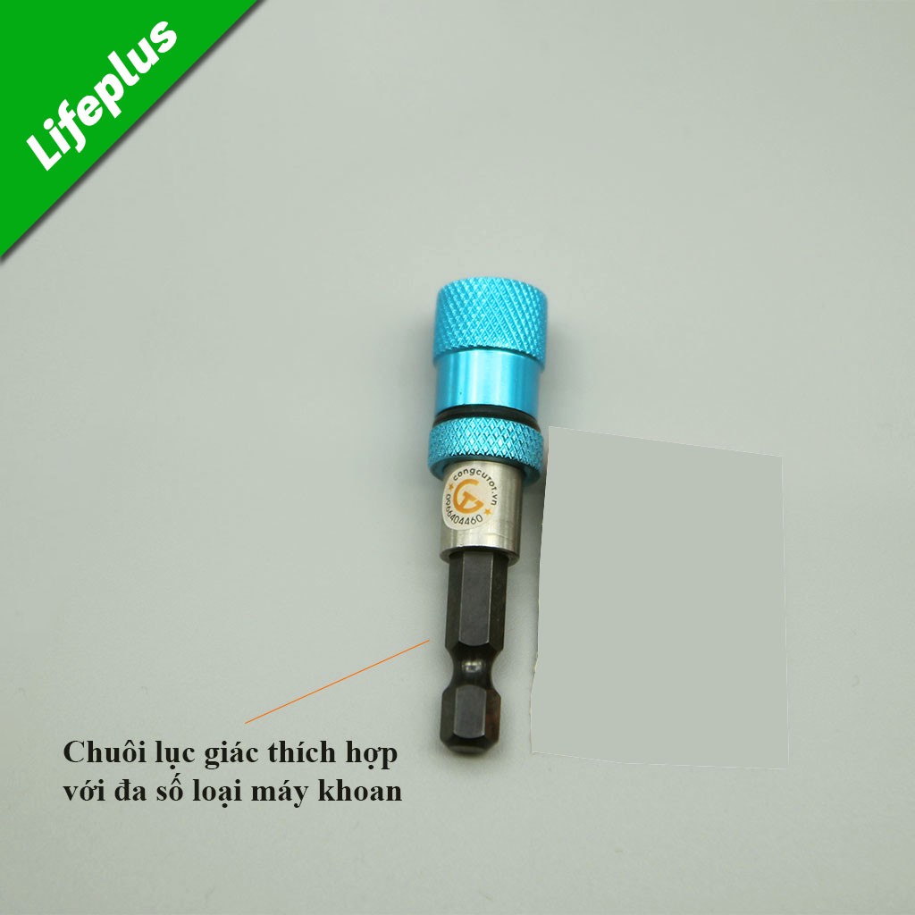 Đầu thay nhanh mũi khoan vít chuôi lục xanh 60mm