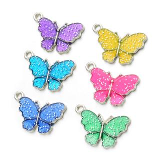 Set 10 mặt Vòng cổ hình bướm bằng hợp kim tráng men DIY