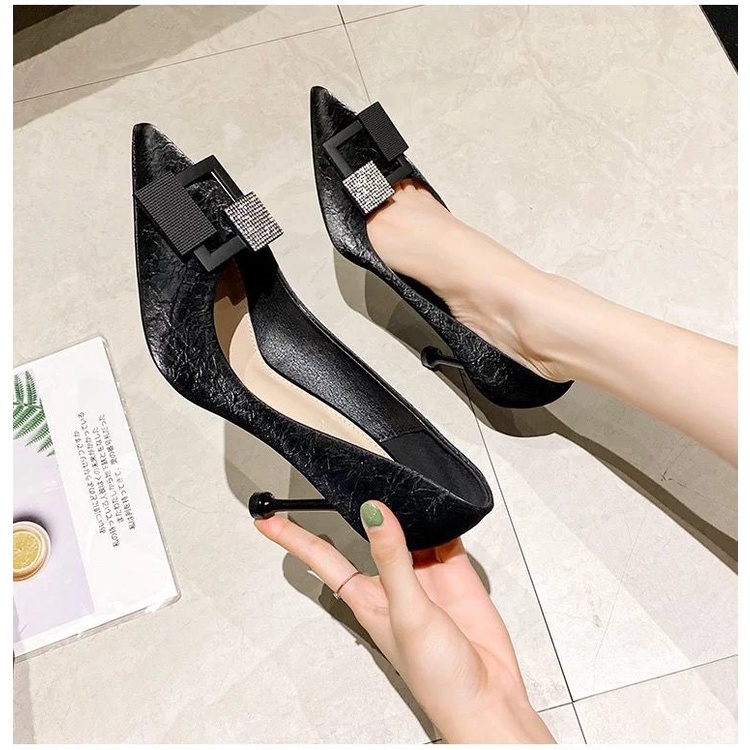 Giày cao gót mũi nhọn phong cách Pháp cho nữ